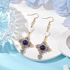 Natural Mixed Stone & Glass Seed Beads Dangle Earrings for Women EJEW-MZ00213-04-2