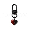 10Pcs Red and Black Double Screen Alloy Pendant Decorations HJEW-JM03458-4