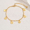 Simple and Fashionable Brass Round Coin Tassel Anklets for Women RB4557-4