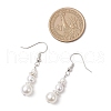 Round Shell Pearl Beaded Dangle Earrings EJEW-JE06475-4