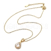 Brass Micro Pave Clear Cubic Zirconia Teardrop Pendant Neckalces for Women NJEW-S448-13G-4