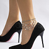 Iron & Aluminum Chain Multi-Layered Coin Tassel Anklets WG98879-05-1