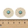 Brass Synthetic Turquoise Cabochons KK-Z088-06G-3