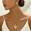 Stainless Steel Rhombus Pendant Necklaces & Stud Earring Sets for Women DJ8771-5