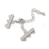 Brass Micro Pave Cubic Zirconia Chain Extender KK-L216-004B-P-2
