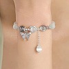 Butterfly Alloy & Cat Eye & Natural Moonstone Round Beaded Charm Bracelets for Women WG9D4EC-01-3