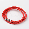 Braided Imitation Leather Cord Wrap Bracelets BJEW-L566-02B-1