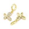 Brass Micro Pave Cubic Zirconia European Dangle Charms KK-D325-21G-01-2