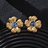 304 Stainless Steel Natural Paua Shell Stud Earrings EJEW-Z103-12G-2