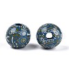 Bohemian Style Printed Schima Wood Beads WOOD-T032-31A-2