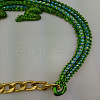 Halloween Crocodile Zinc Alloy Olivine Rhinestone Bib Necklaces for Women FS-WGFFF11-01-4