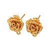 Flower Brass Stud Earring Findings KK-K382-33G-1