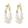Shell Pearl Beaded Dangle Stud Earrings EJEW-JE06362-01-2