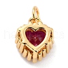 Real 18K Gold Plated Brass Inlaid Cubic Zirconia Charms ZIRC-L100-074G-06-3