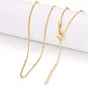 Round Brass Curb Chain Necklaces for Women NJEW-G084-18G-1