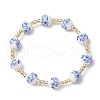 Electroplate Non-magnetic Synthetic Hematite Round Bead Strecth Bracelets for Women BJEW-JB11600-01-2