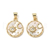 Brass Micro Pave Cubic Zirconia Pendants KK-Q068-62G-1