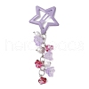 2Pcs Glass Beads and Alloy Star Snap Hair Clips PHAR-JH00123-4
