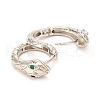 Brass Micro Pave Cubic Zirconia Hoop Earrings X-EJEW-F273-07P-2
