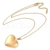 304 Stainless Steel Heart Locket Pendant Cable Chain Necklaces for Women NJEW-M050-04E-G-4