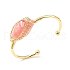 Watermelon Stone Glass Horse Eye Wrapped Cuff Bangle G-D458-02G-05-RS-4