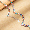 Stainless Steel Enamel Cable Chain Bracelets & Necklaces Sets for Women PT7078-5