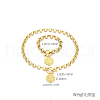 Flat Round with Saint Benedict 304 Stainless Steel Rolo Chain Pendant Necklace & Charm Bracelets Sets FS-WGC58E4-01-2