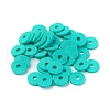 Flat Round Handmade Polymer Clay Beads CLAY-R067-8.0mm-34-4