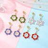 201 Stainless Steel Star Dangle Stud Earrings EJEW-JE06369-1