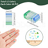 HOBBIESAY 480Pcs 12 Colors Opaque & Transparent Spray Painted Glass Seed Beads SEED-HY0001-03-2