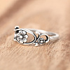 Hollow Out Oval with Flower Pattern Brass Finger Rings for Women FS-WG14675-03-3