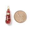 Dyed Natural Carnelian Pendants PALLOY-JF01866-01-2