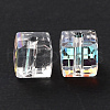 Transparent Square Faceted Glass Beads GLAA-C013-02-2
