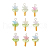 Glass Seed Beads with Imitation Austrian Crystal Beads and 304 Stainless Steel Flat Head Pins and Handmade Lampwork Beads and Iridescent Acrylic Bead Caps Pendants PALLOY-JF03485-02-1