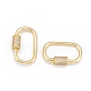 Brass Micro Pave Cubic Zirconia Screw Carabiner Lock Charms ZIRC-F105-03G-2