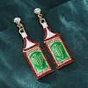 Zinc Alloy Enamel Stud Earrings EJEW-Z088-03G-02-3