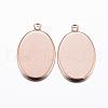 304 Stainless Steel Pendant Cabochon Settings STAS-H378-06-2