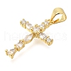 Brass Pave Clear Cubic Zirconia Pendants KK-M101-05G-04-2