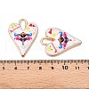 Printed Rack Plating Alloy Enamel Pendants ENAM-T020-01E-3