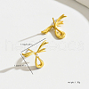 S925 Sterling Silver Ribbon Stud Earrings GA3536-2