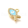Brass Micro Pave Cubic Zirconia with Evil Eye Enamel Charms KK-G519-08G-02-2