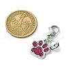 10Pcs 10 Colors Glitter Dog Paw Print Alloy Enamel Pendant Decoration HJEW-JM02272-3