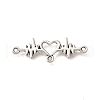 Tibetan Style Alloy Heartbeat Connector Charms PALLOY-D291-02AS-03-1
