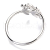Non-Tarnish 304 Stainless Steel Leaf Cuff Rings STAS-H142-01P-2