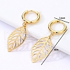 Simple Leaf Stainless Steel Hoop Earrings RL4591-4