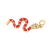 Brass Micro Pave Cubic Zirconia Enamel Pendants KK-D354-02G-A-2