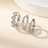 3Pcs Rhombus Brass Micro Pave Clear Cubic Zirconia Hoop Earrings FS-WGCAD1D-02-1