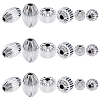 Unicraftale 18Pcs 3 Style 304 Stainless Steel Corrugated Beads STAS-UN0031-11-1