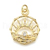 Rack Plating Brass Micro Pave Cubic Zirconia Pendants KK-K401-48B-G-1