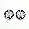 Brass Micro Pave Cubic Zirconia Enamel Pendants ZIRC-T016-18P-1